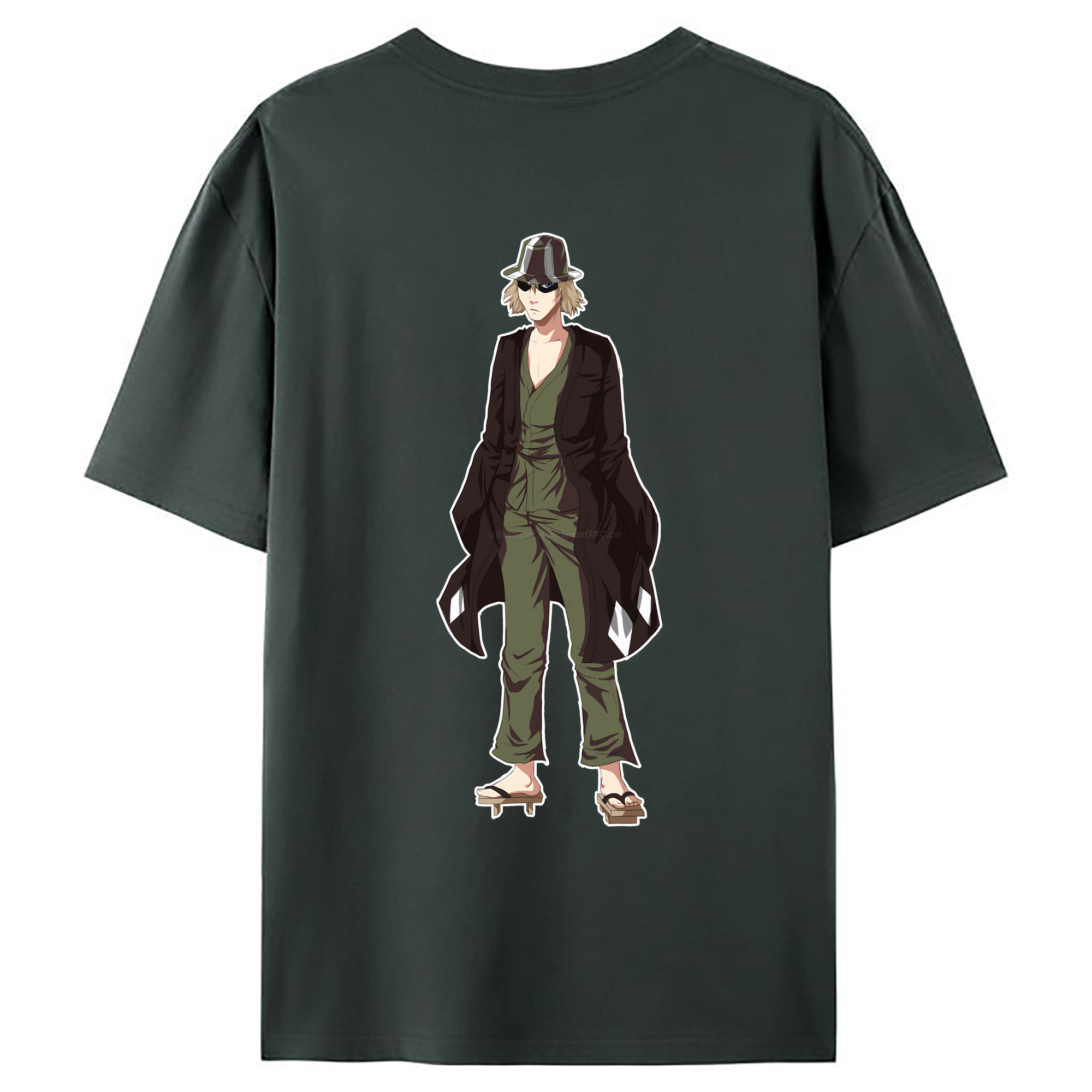 （画像用） "ブリーチ 浦原 喜助（うらはら きすけ） BLEACH Urahara Kisuke " 綿100％ メンズ半袖Tシャツ（バックプリント） 通気性